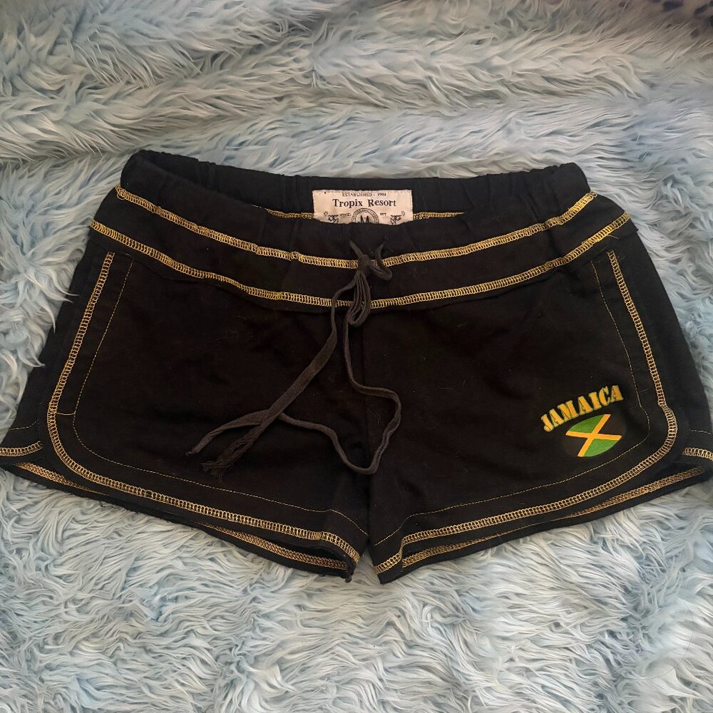 Jamaica Black Lounge Shorts w/ Yellow Stitching 🇯🇲